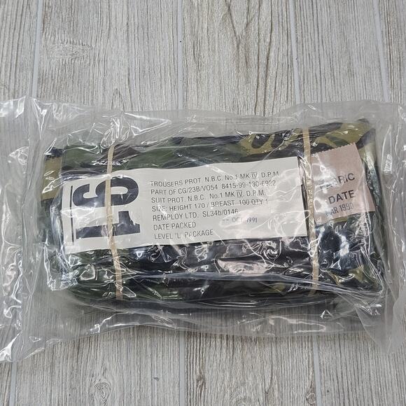 Vintage British Army NBC Suit Pants Mens Medium Camouflage DPM Camo Military 90s - Picture 1 of 6